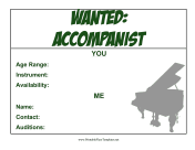 Accompanist Wanted Flyer