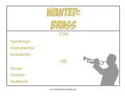 Brass Wanted Flyer