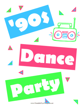 90s Dance Flyer Printable Template