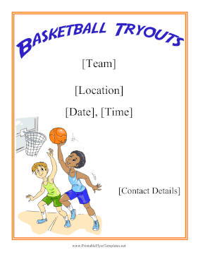 Basketball Tryouts Printable Template