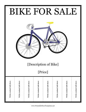 Bike for Sale Printable Template