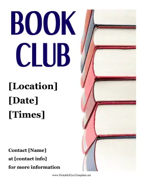 Book Club Flyer Printable Template