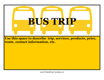 Bus Trip Flyer Printable Template