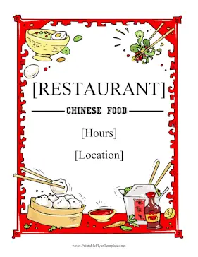 Chinese Restaurant Printable Template