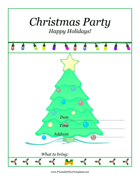 Christmas Party Flyer Printable Template
