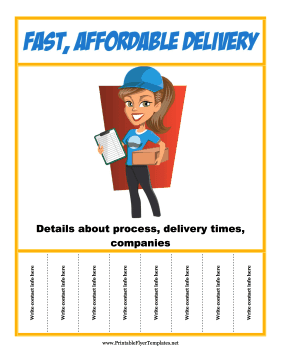 Delivery Service Tear-Off Flyer Printable Template