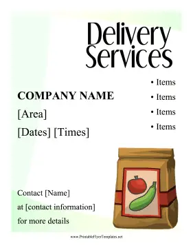 Delivery Services Flyer Printable Template