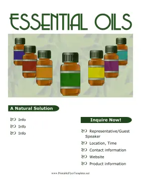 Essential Oils Marketing Material Printable Template