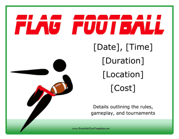 Flag Football Flyer Printable Template