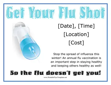 Flu Shot Flyer Printable Template
