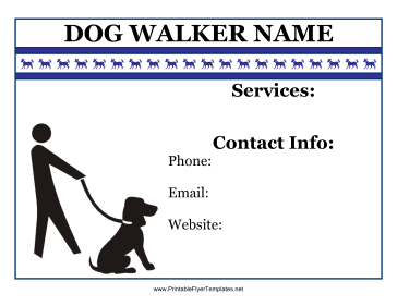 Flyer For Dog Walker Printable Template