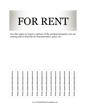 Flyer For Rent Printable Template