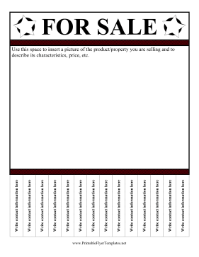 Flyer For Sale Printable Template