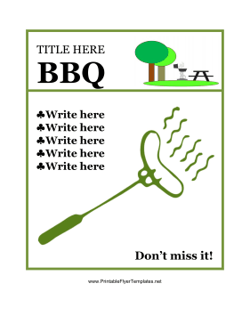 Flyer for BBQ Printable Template