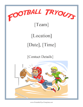 Football Tryouts Printable Template