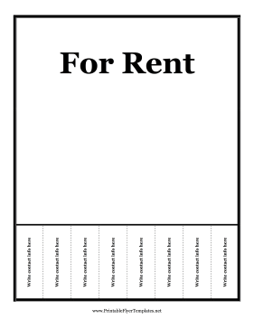 For Rent Flyer Printable Template