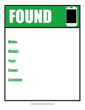 Found Cell Phone Flyer Printable Template