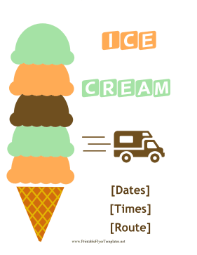 Ice Cream Truck Flyer Printable Template