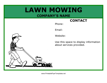 Lawn Mowing Flyer Printable Template