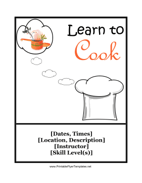 Learn to Cook Flyer Printable Template