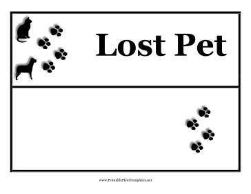 Lost Pet Flyer Printable Template