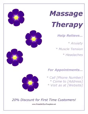 Massage Flyer Printable Template