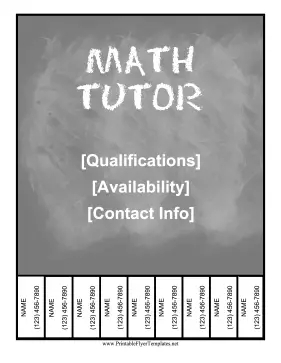 Math Tutor Flyer Printable Template