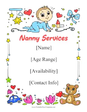 Nanny Services Printable Template