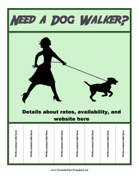 Need A Dog Walker Flyer Printable Template