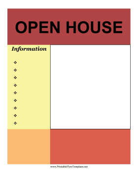 Open House Real Estate Flyer Printable Template