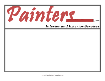 Painters Flyer Printable Template