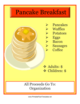 Pancake Breakfast Flyer Printable Template