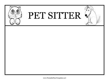 Pet Sitting Flyers Printable Template