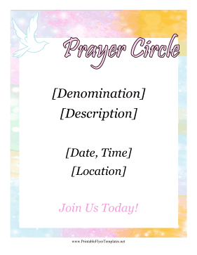 Prayer Circle Flyer Printable Template