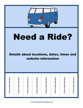 Ride Share Flyer Printable Template