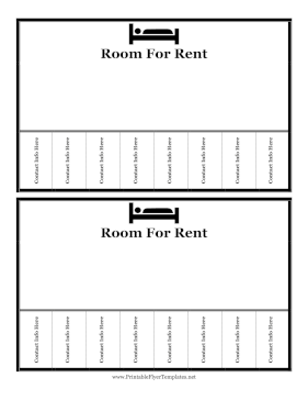 Room For Rent Flyer 2 Per Page Printable Template