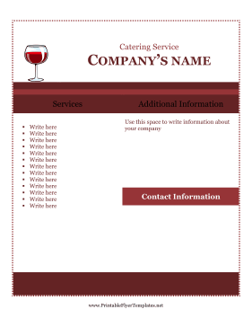 Sample Flyer For Catering Printable Template