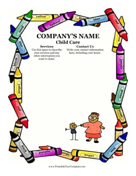 Sample Flyer For Child Care Printable Template