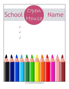 School Open House Flyer Printable Template