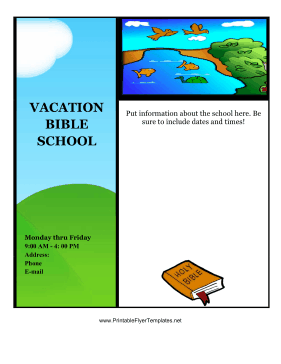 Vacation Bible School Flyer Printable Template