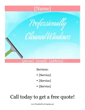 Window Cleaning Flyer Printable Template