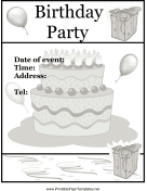 Birthday Party Flyer Cake
