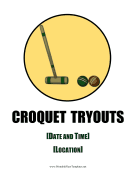 Croquet Tryouts Flyer