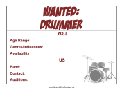 Drummer Wanted Flyer