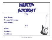 Guitarist Wanted Flyer