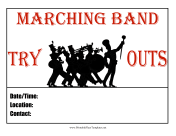 Marching Band Tryouts Flyer
