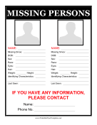 Multiple Missing Persons Flyer