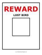 Reward Lost Bird Flyer