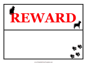 Reward Lost Pet Flyer