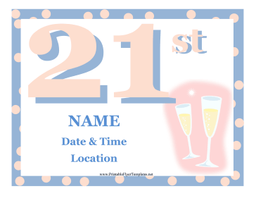 21st Birthday Party Flyer Printable Template